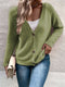 Simple Design V-neck Loose Cardigan