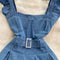 Sweetie Ruffled A-line Denim Dress