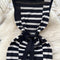 Niche Color-blocking Striped Knit Dress