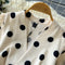 V-neck Polka Dot Puffy Dress