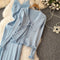 Cardigan&Lace-up Dress Knitted 2Pcs