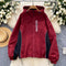 Color Blocking Drawstring Hooded Jacket