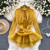 Irregular Design Ruffled Chiffon Dress