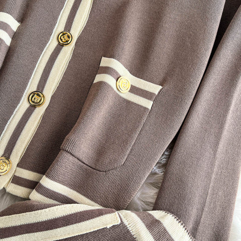Cardigan&Vest&Trousers Knitted 3Pcs