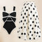 Bowtie&Dots Chiffon Beach Skirt Set Swimsuit