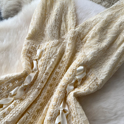 Niche Ruffle Fringed Slip Dress