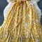 Floral Printed Pleated Chiffon Dress
