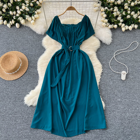 Square Collar Pleated Fairy Dress