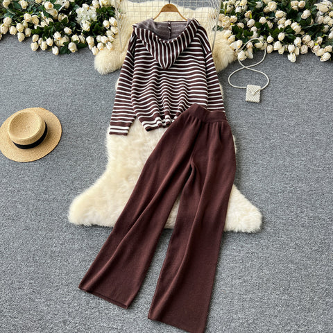 Striped Hoodie&Trousers Casual 2Pcs