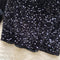 Sequined Mesh Patchwork Black Dress