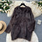 Solid Color Fluffy Loose-fit Knitwear