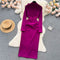 Stand Collar Bow-tie Elegant Dress