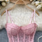 Vintage Lace Embroidered Fishbone Camisole