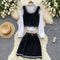 Knitted Vest&Shirt&Skirt Uniform 3Pcs