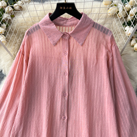 Loose Shirt&Wide-leg Shorts 2Pcs