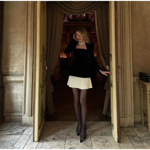 Premium Beaded Patchwork Velvet Dress