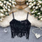 Niche Midriff-baring Sequined Camisole