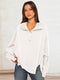 Oversized Lapeled Split Sweatshirt