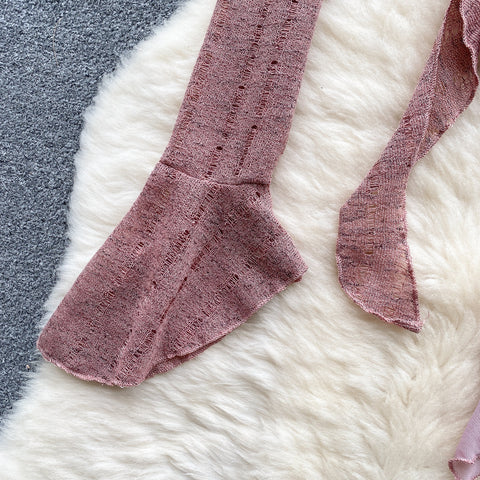 Camisole&Cardigan Ruffled Knit 2Pcs