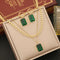 Square Emerald Pendant Double-layer Chain