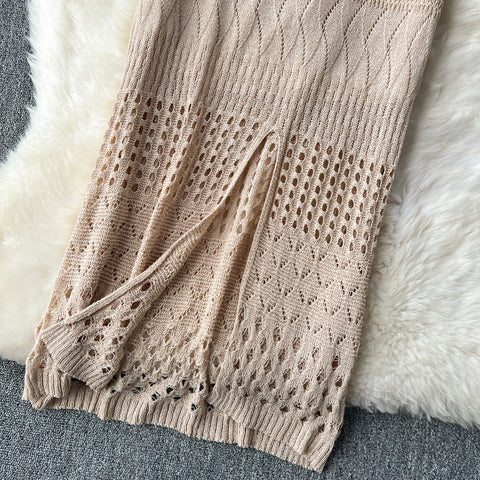 Halter Knitwear&Hip-wrapping Skirt 2Pcs