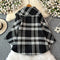 Plaid Black&White Tweed Cape Coat