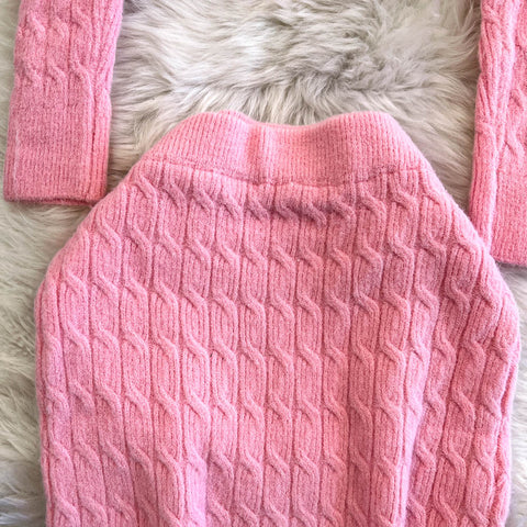 Sequined Cardigan&Twisted Skirt 2Pcs