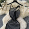 Rhinestone Studded Hollowed Slip Dress