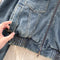 Vintage Furry Lapeled Denim Jacket