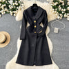 Vintage Lapeled Black Trench Coat