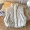 Stand Collar Zipped Cotton Vest Jacket