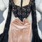 Black Lace Patchwork Velvet Dress