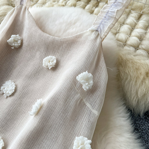 3d Floral Loose-fit Slip Dress