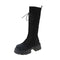 Lace-up Stretch Sock Combat Boots