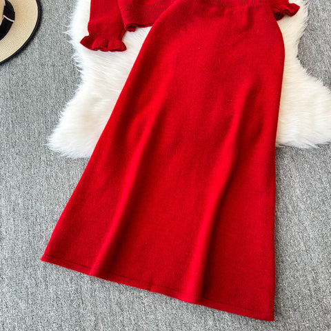Bow Cardigan&Slim-fit Skirt 2Pcs