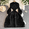 High-end 3d Ruffled Lace-up Dress