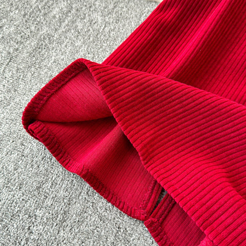 Knitwear&Skirt Lace Patchwork Knitted 2Pcs