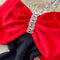 Rhinestone Chain Knotted Bow Halter Dress