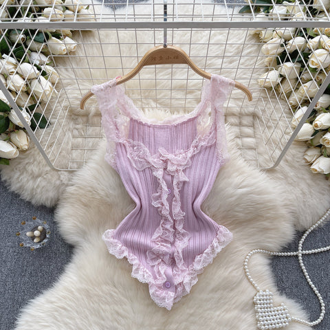 Sweetie Lace Trim Camisole Top