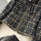 Tweed Blazer&Mesh Skirt Black 2Pcs