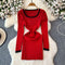 Color Blocking Slim Knitted Dress