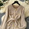 Metal Button Cardigan Dress with Belt