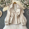 High-end Elastic Lapeled Trench Coat