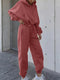 Drawstring Sweatshirt&Pants Casual 2Pcs