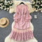 Embroidered Pink Lace Patchwork Dress