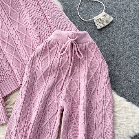 Twisted Sweater&Draped Trousers 2Pcs