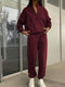 Zipped Sweatshirt&Casual Trousers 2Pcs