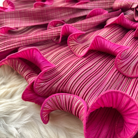 Ruffled Top & Wide-leg Trousers 2Pcs