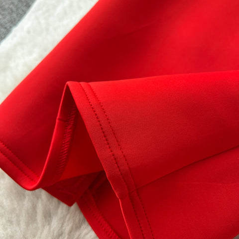 Slant Neckline Large Bow Dress