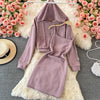 Zipped Hoodie&Slip Dress 2Pcs